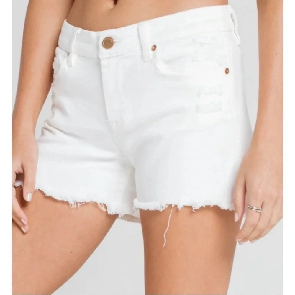 Blank NYC The Essex Cutoff Denim Shorts White 24